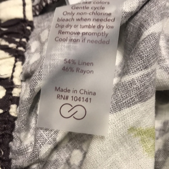 CALIA Linen Swim Cover Up Leaf Print Wide-Leg Pants Size Large | NWT - Picture 5 of 5